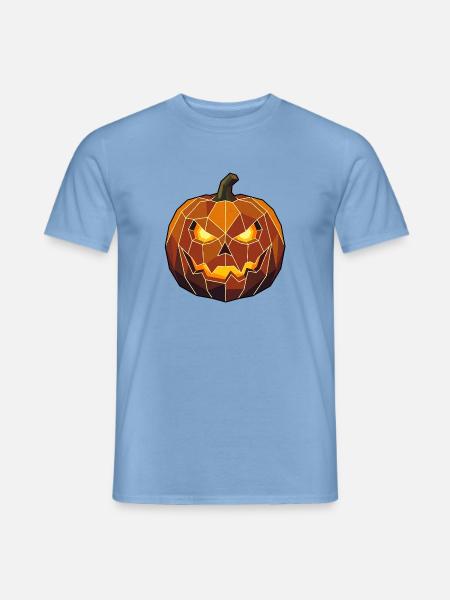 Halloween Poly Kürbis - Männer T-Shirt - Carolina Blue