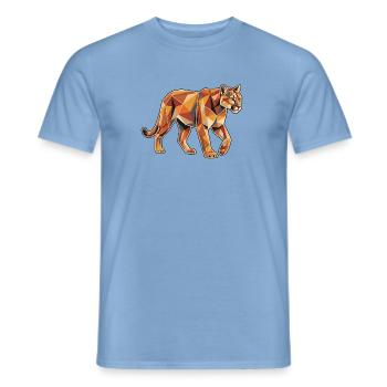 Poly Stil Löwin - Männer T-Shirt - Carolina Blue - Vorne - AI Model Male 178 light (178cm)