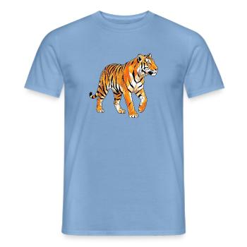 Poly Stil Tiger - Männer T-Shirt - Carolina Blue - Vorne - AI Model Male 178 light (178cm)