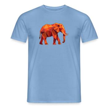 Poly Stil Elefant - Männer T-Shirt - Carolina Blue - Vorne - AI Model Male 178 light (178cm)
