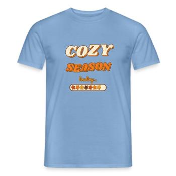 Gemütliche Jahreszeit lädt Retro Herbst - Männer T-Shirt - Carolina Blue - Vorne - AI Model Male 178 light (178cm)