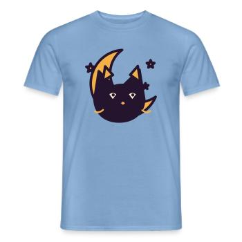 Mondkatze im Traumlicht - Männer T-Shirt - Carolina Blue - Vorne - AI Model Male 178 light (178cm)