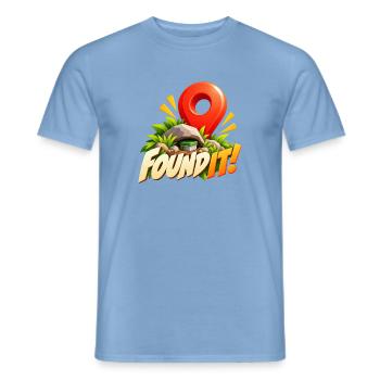 Found It! Schatzfund Abenteuer - Männer T-Shirt - Carolina Blue - Vorne - AI Model Male 178 light (178cm)