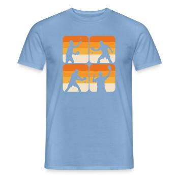  Tischtennis Ballwechsel bis zum Sieg Retro Kachel - Männer T-Shirt - Carolina Blue - Vorne - AI Model Male 178 light (178cm)