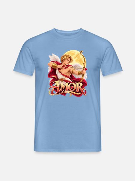 Amor Engel Bogenromantik - Männer T-Shirt - Carolina Blue
