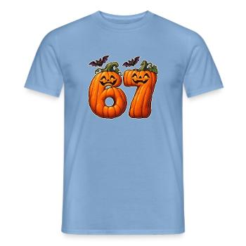 67 Kürbisziffern - Männer T-Shirt - Carolina Blue - Vorne - AI Model Male 178 light (178cm)