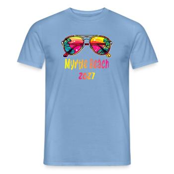 Myrtle Beach 2027 Sonnenbrillen - Männer T-Shirt - Carolina Blue - Vorne - AI Model Male 178 light (178cm)