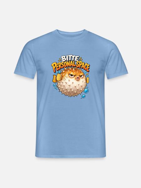 Pufferfisch Bitte Personalspace - Männer T-Shirt - Carolina Blue