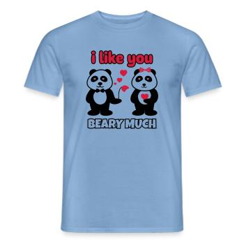 Je t’aime beaucoup Beary, la Saint-Valentin - T-shirt homme - carolina blue - Devant - AI Model Male 178 light (178cm)