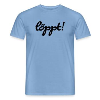 löppt - Männer T-Shirt - Carolina Blue - Vorne - AI Model Male 178 light (178cm)