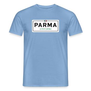 Ortsschild von Parma - Männer T-Shirt - Carolina Blue - Vorne - AI Model Male 178 light (178cm)