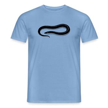 Aal angeln Geschenk für Nachtangler & Fischer  - Männer T-Shirt - Carolina Blue - Vorne - AI Model Male 178 light (178cm)