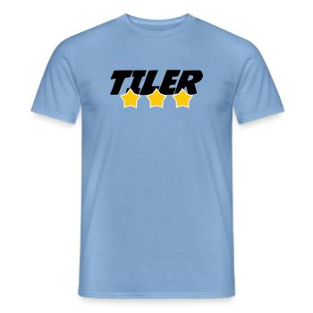 Tiler – pro tile laying precision trade - Men's T-Shirt - carolina blue - Front - AI Model Male 178 light (178cm)