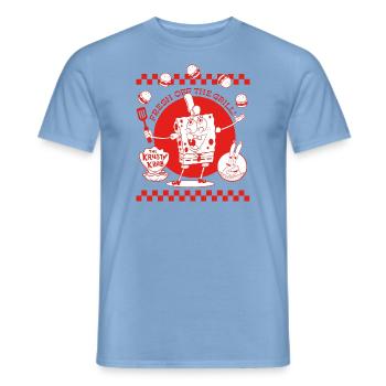 Spongebob Schwammkopf Fresh Off The Grill - Männer T-Shirt - Carolina Blue - Vorne - AI Model Male 178 light (178cm)