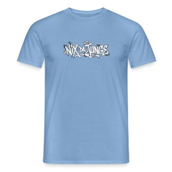 Lustiger Spruch Handschrift Graffiti - Männer T-Shirt - Carolina Blue - Vorne - AI Model Male 178 light (178cm)