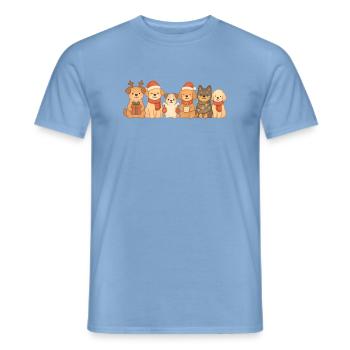 Chiens, enfants, garçons, filles, Noël, chiens - T-shirt homme - carolina blue - Devant - AI Model Male 178 light (178cm)