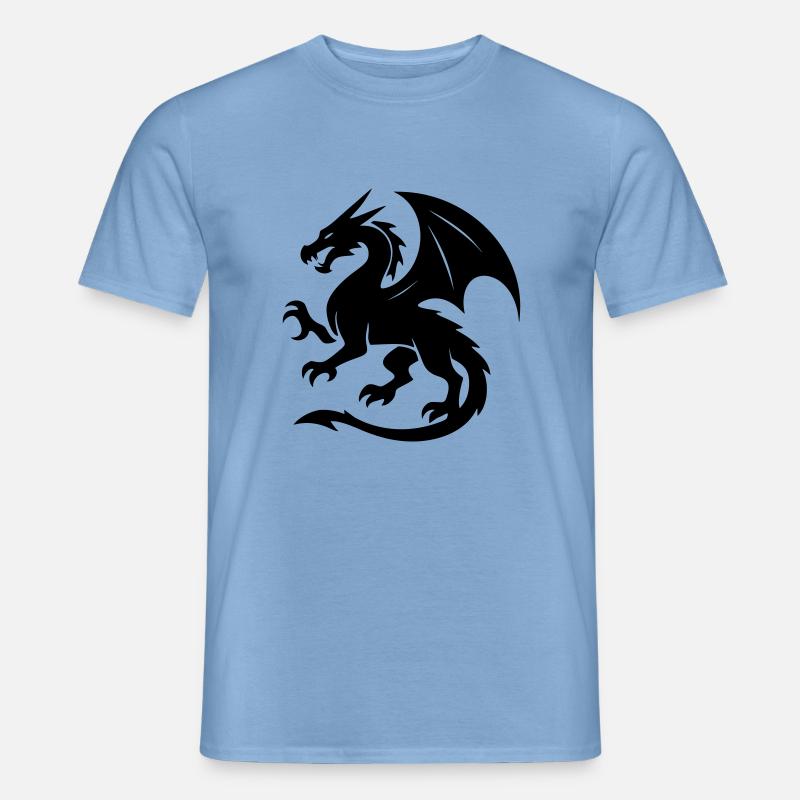 Drache (schwarz) - Männer T-Shirt - Carolina Blue