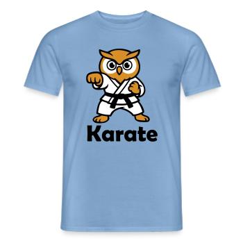 Karate Owl - Men's T-Shirt - carolina blue - Front - AI Model Male 178 light (178cm)