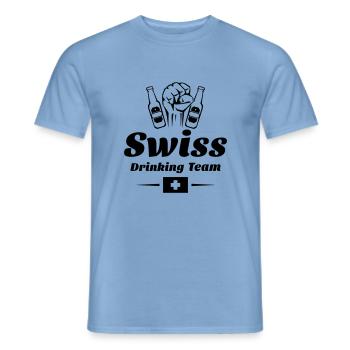 drinking team swiss - Männer T-Shirt - Carolina Blue - Vorne - AI Model Male 178 light (178cm)