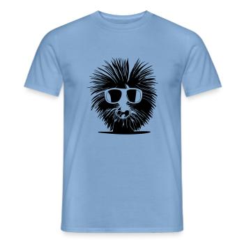Porcupine Lunettes de soleil Mignons animaux Animal Vector - T-shirt homme - carolina blue - Devant - AI Model Male 178 light (178cm)