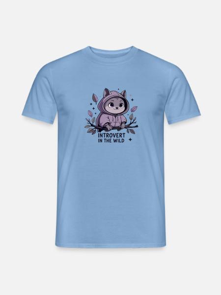 Introvertiert im Freien – Tier im Hoodie - Mænd T-shirt - carolina blue