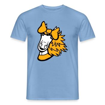 Horse Girl Female Cute Pretty Bow Woman - Men's T-Shirt - carolina blue - Front - AI Model Male 178 light (178cm)