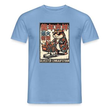 Feuerwerk Pyro Chinesischer Hamster - Männer T-Shirt - Carolina Blue - Vorne - AI Model Male 178 light (178cm)