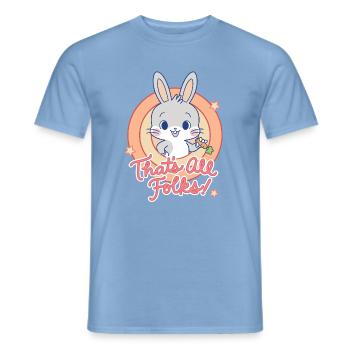 Looney Tunes X Gokko Bugs Bunny That's All Folks! - Männer T-Shirt - Carolina Blue - Vorne - AI Model Male 178 light (178cm)