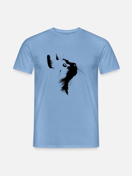 Katze, Katzenmotiv, Katzengesicht - Männer T-Shirt - Carolina Blue