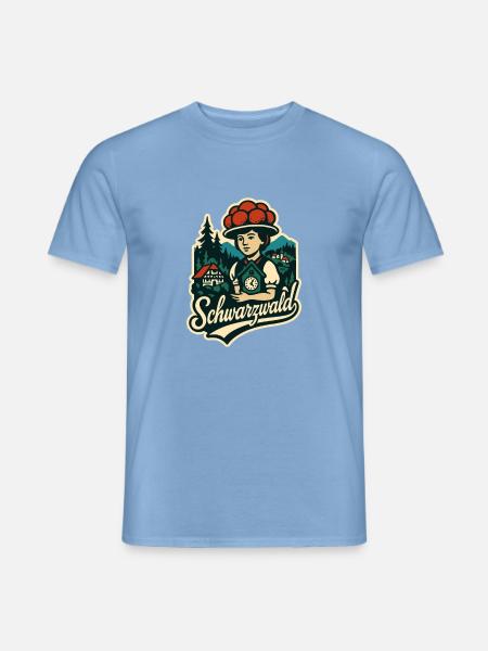 Schwarzwald Heimat Illustration mit Bollenht - Männer T-Shirt - Carolina Blue
