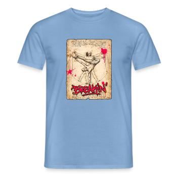 Da Vincis Proportionsstudie Vitruvianischer Mensch - Männer T-Shirt - Carolina Blue - Vorne - AI Model Male 178 light (178cm)