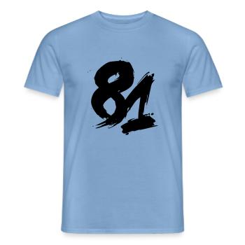 81 design zahl - z12 - Männer T-Shirt - Carolina Blue - Vorne - AI Model Male 178 light (178cm)
