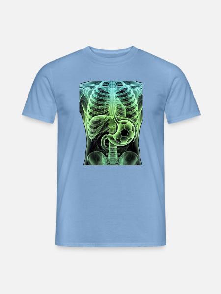 Röntgen Skelett Halloween Fussball - Männer T-Shirt - Carolina Blue