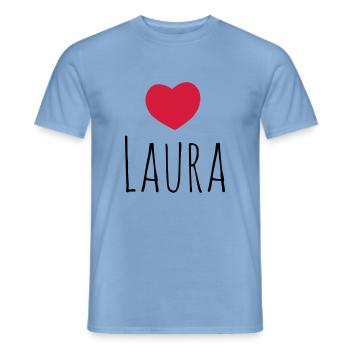 Le coeur de Laura - T-shirt homme - carolina blue - Devant - AI Model Male 178 light (178cm)