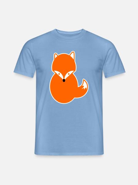Renard aux cheveux roux – Dessin animé mignon, intelligent et kawaii - T-shirt homme - carolina blue