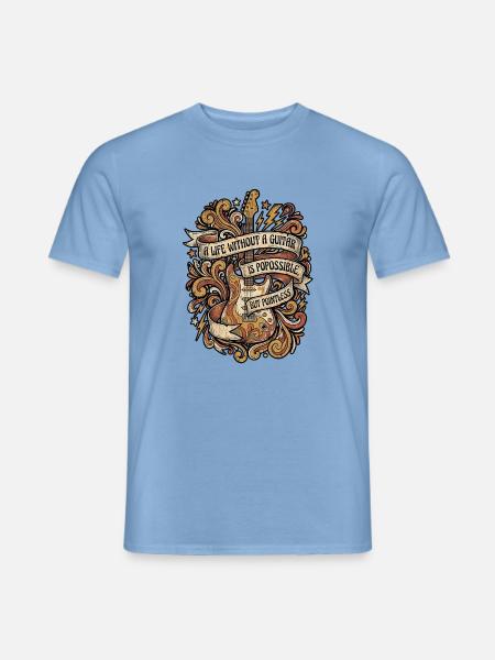 Psychedelic Rock Gitarre - Männer T-Shirt - Carolina Blue
