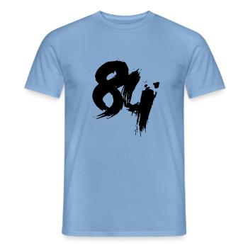 84 design zahl - z15 - Männer T-Shirt - Carolina Blue - Vorne - AI Model Male 178 light (178cm)