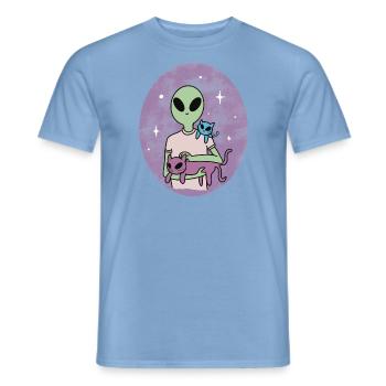Alien mignon - T-shirt homme - carolina blue - Devant - AI Model Male 178 light (178cm)