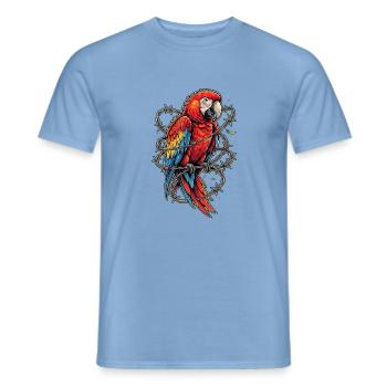 Stacheldraht Papagei - Männer T-Shirt - Carolina Blue - Vorne - AI Model Male 178 light (178cm)