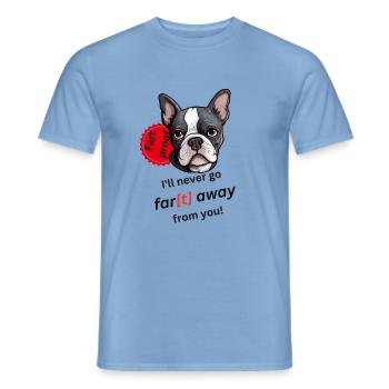 Chemise à pets Boston Terrier - T-shirt homme - carolina blue - Devant - AI Model Male 178 light (178cm)