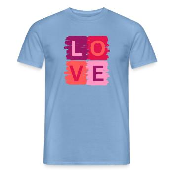 Colorful Love Typography Design - Men's T-Shirt - carolina blue - Front - AI Model Male 178 light (178cm)