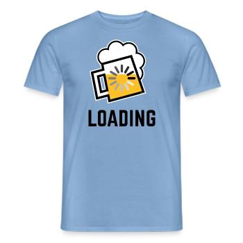 XLoading (P) - Männer T-Shirt - Carolina Blue - Vorne - AI Model Male 178 light (178cm)