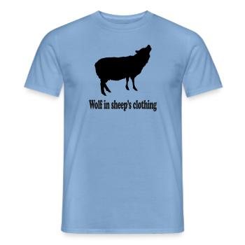 Wolf in sheep´s clothing - Männer T-Shirt - Carolina Blue - Vorne - AI Model Male 178 light (178cm)