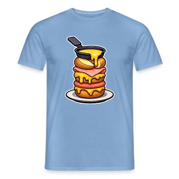 Raclette mit schmelzendem Bergkäse und Fondue - Männer T-Shirt - Carolina Blue - Vorne - AI Model Male 178 light (178cm)