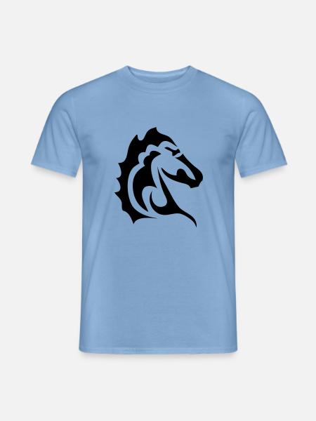 Stammes-Pferdekopf 1 - Männer T-Shirt - Carolina Blue