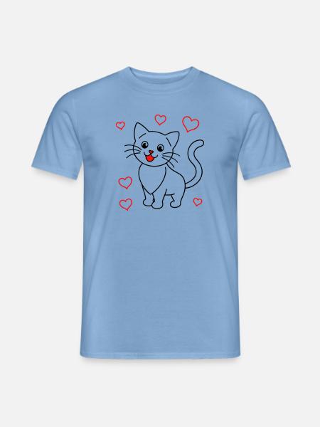 Lovely Cat - Men's T-Shirt - carolina blue