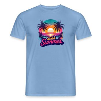 T-Shirt / Sommer T-Shirt - Männer T-Shirt - Carolina Blue - Vorne - AI Model Male 178 light (178cm)