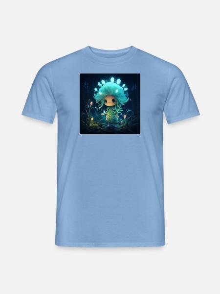 Lumalee - Cute little bioluminescent character - Männer T-Shirt - Carolina Blue