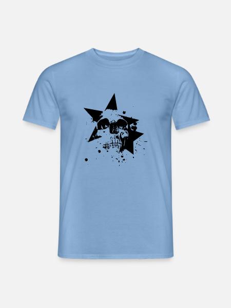 Skull Star - Totenkopf - Männer T-Shirt - Carolina Blue