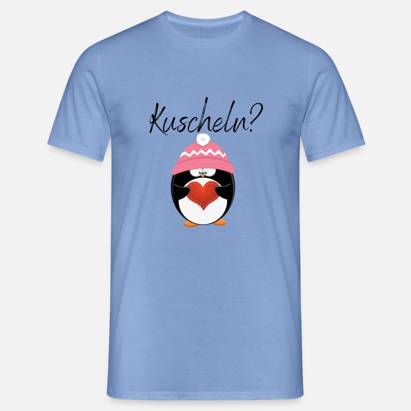 Pinguin Kuschen Schmusepullover - Männer T-Shirt - Carolina Blue